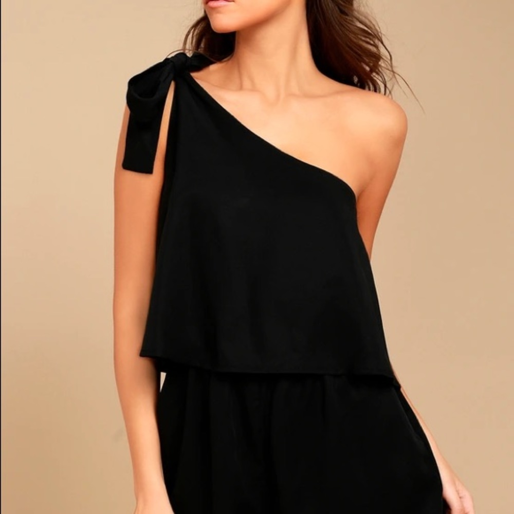 Lulus romper one shoulder tie NWT